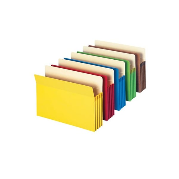 Smead Smead, COLORED FILE POCKETS, 3.5in EXPANSION, LETTER SIZE, ASSORTED, 5PK 73892 - main